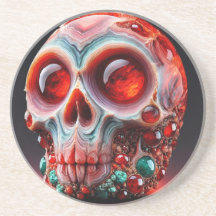 Red Jeweled Geode Skull