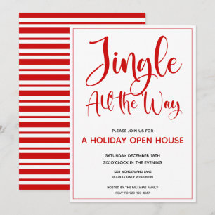 Red Jingle All The Way Holiday Party Kaart