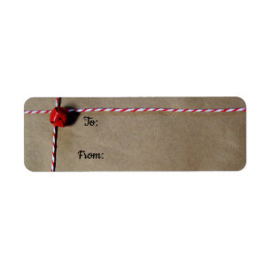 Red Jingle Bell en Twine kerstcadeaulabels Etiket