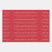 Red "Jingle Bells" kerstkarol Inpakpapier Vel (Voorkant 2)