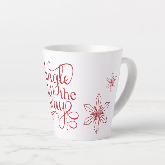 Red Jingle helemaal tot Kerstmis Latte Mok (Rechterhoek)