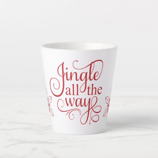 Red Jingle helemaal tot Kerstmis Latte Mok (Voorkant)
