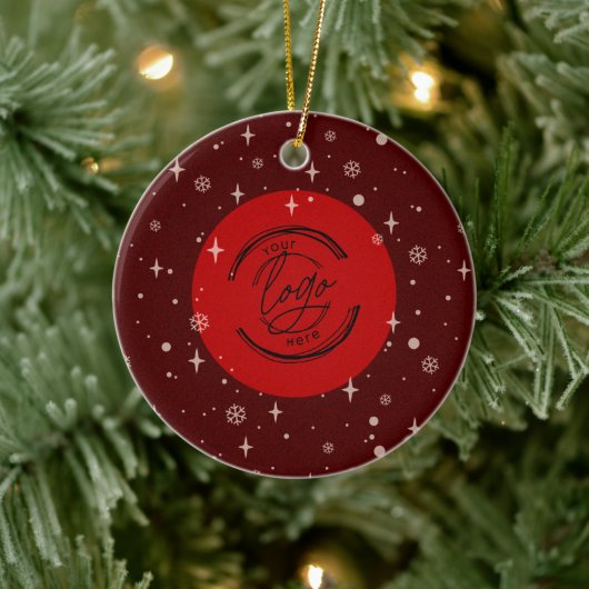Red Jolly kerst Business Logo QR-code Keramisch Ornament (Boom)