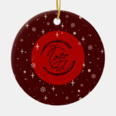 Red Jolly kerst Business Logo QR-code Keramisch Ornament (Voorkant)