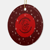 Red Jolly kerst Business Logo QR-code Keramisch Ornament (Links)