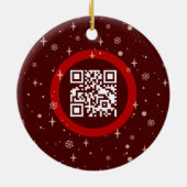 Red Jolly kerst Business Logo QR-code Keramisch Ornament (Achterkant)