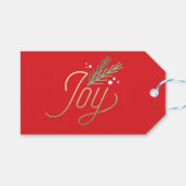 Red Joy Faux Folie kerstfeestdag Cadeaulabel (Voorkant (Horizontaal))