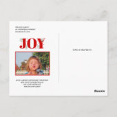 Red Joy met kerstfeestfoto's met bessen Briefkaart (Achterkant)