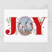 Red Joy met kerstfeestfoto's met bessen Briefkaart (Voorkant)
