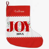 Red Joy met kerstfoto's met bessen Grote Kerstsok (Voorkant)