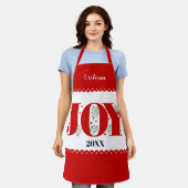 Red Joy met kerstfoto's met bessen Schort (Gedragen)