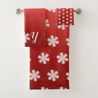 Red Joy Snowflake Bad Handdoek