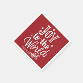Red Joy to the World Lettering Christmas Servet (Hoek)