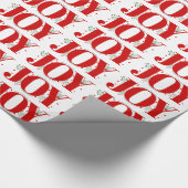 Red JOY Vrolijk kerstvakantie aanvraag Cadeaupapier (Hoek)