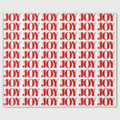 Red JOY Vrolijk kerstvakantie aanvraag Cadeaupapier (Vlak)