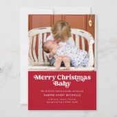 Red Joyeux Noël Baby Faire-part de naissance (Devant)