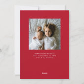 Red Joyeux Noël Baby Faire-part de naissance (Dos)