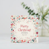 Red Joyeux Noël et Bonne Année Carte (Debout devant)