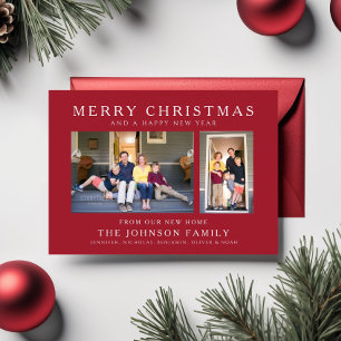 Red Joyeux Noël Nouveau Accueil Photo Carte de vac