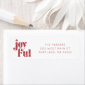 Red Joyful typografie kerst/feestdag Etiket (Insitu)