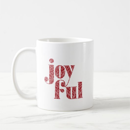 Red Joyful typografie kerst/feestdag Koffiemok (Links)