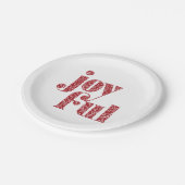  Red Joyful typografie kerst/feestdag Papieren Bordje (Gekanteld)