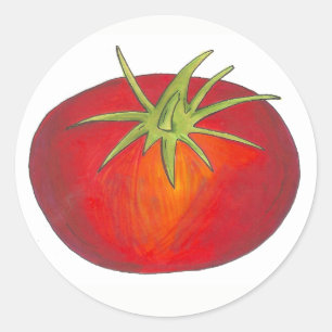 Red Juicy Ripe Tomato Italy Vegetable Garden Ronde Sticker