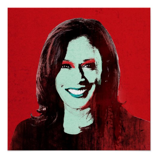 Red Kamala Harris Pop Art Perfect Poster (Voorkant)