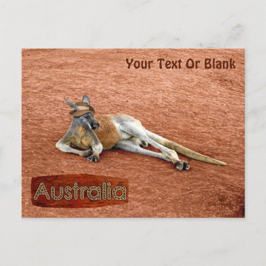 Red Kangaroo in het Pet Slouch Briefkaart (Voorkant)