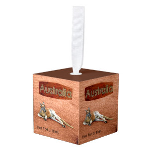 Red Kangaroo in het Pet Slouch Kubus Ornament