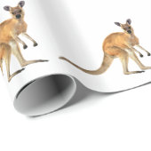 Red Kangaroo in side Uitzicht Cadeaupapier (Rol Hoek)