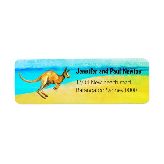 Red kangaroo return Address Label (Voorkant)