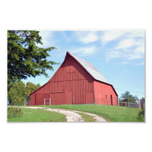 Red Kansas Barn Foto Afdruk (Voorkant)