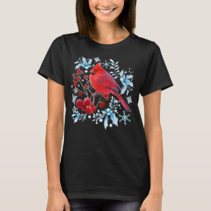 Red Kardinaal Bird Lovers Birdwatch Kerstmis Bi T-shirt