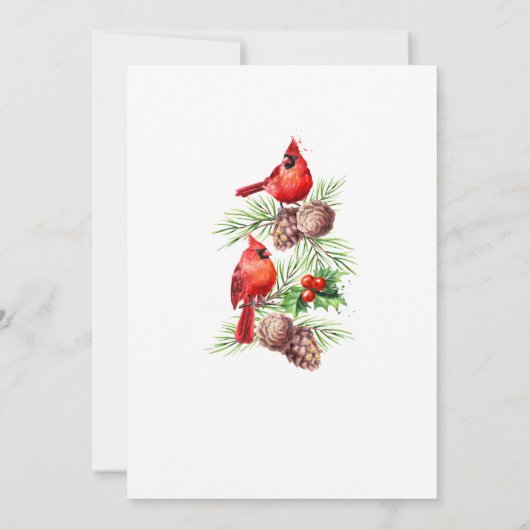 Red Kardinaal Holly Berry kerst HOLIDAY BRUNCH Kaart (Achterkant)