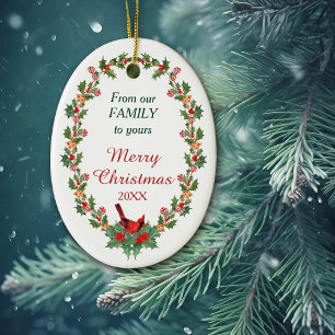 Red Kardinaal Holly Kerstkoekje Keramisch Ornament