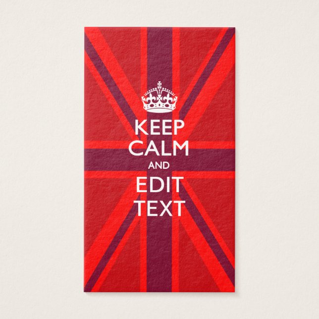 Red Keep Calm And Your Text on Union Jack Flag (Devant)