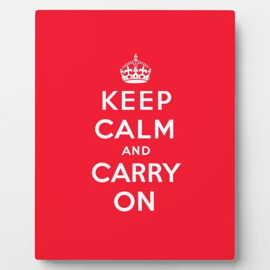 Red Keep Calm en Carry Fotoplaat (Voorkant)