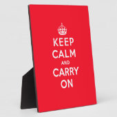 Red Keep Calm en Carry Fotoplaat (Zijkant)