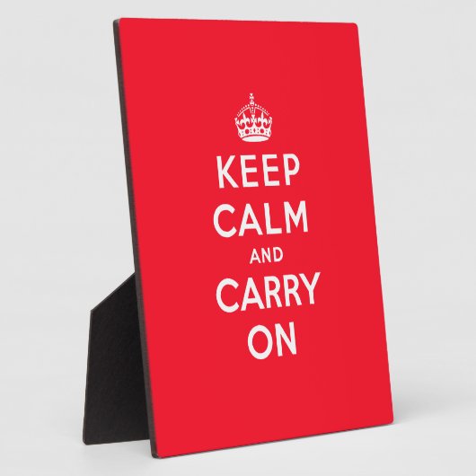Red Keep Calm en Carry Fotoplaat (Zijkant)