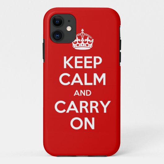 Red Keep Calm en Carry on iPhone 5 Hoesje (Achterkant)