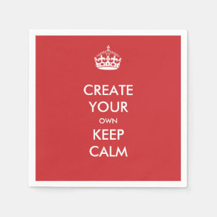 Red Keep Calm en Carry On Party Papieren servetten