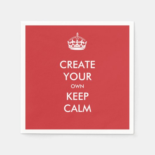 Red Keep Calm en Carry On Party Papieren servetten (Voorkant)