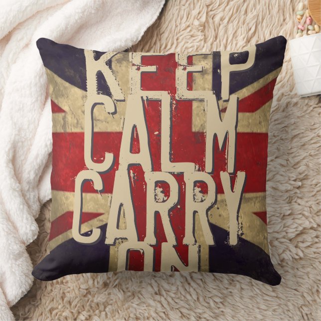 Red KEEP CALM ET Carry ON UK Coussin (Couverture)