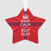 Red Keep Calm Have Your Text on Union Jack Flag (devant)