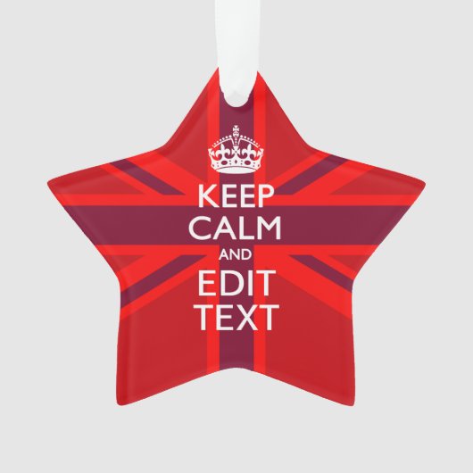 Red Keep Calm Have Your Text on Union Jack Flag (devant)