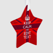 Red Keep Calm Have Your Text on Union Jack Flag (devant)