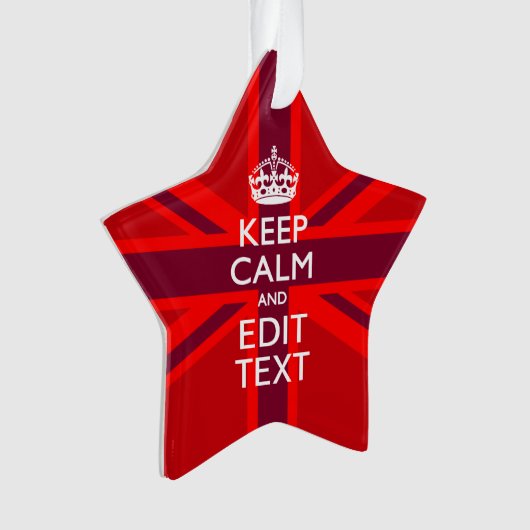 Red Keep Calm Have Your Text on Union Jack Flag (devant)
