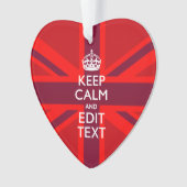 Red Keep Calm Have Your Text on Union Jack Flag (devant)