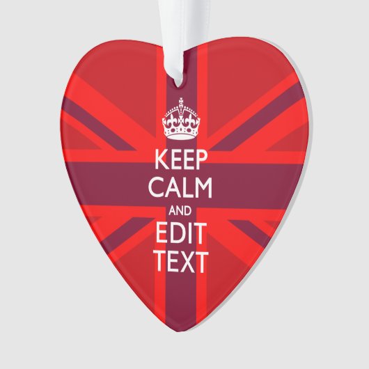 Red Keep Calm Have Your Text on Union Jack Flag (devant)
